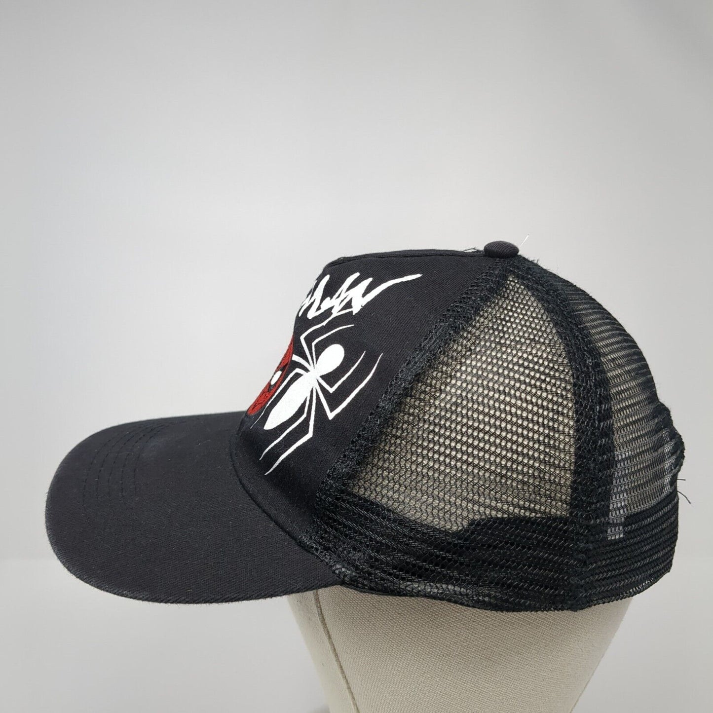 Spider-Man Snapback Trucker Hat Black OS Adjustable Embroidered Mesh Back Marvel
