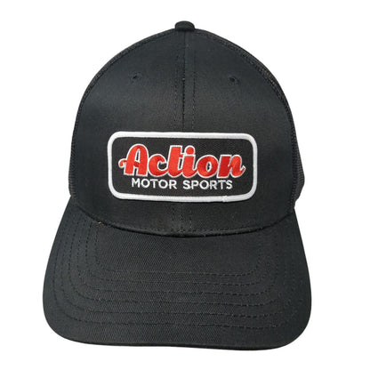 Action Motor Sports Snapback Trucker Hat Black OS Adjustable Mesh Back Otto