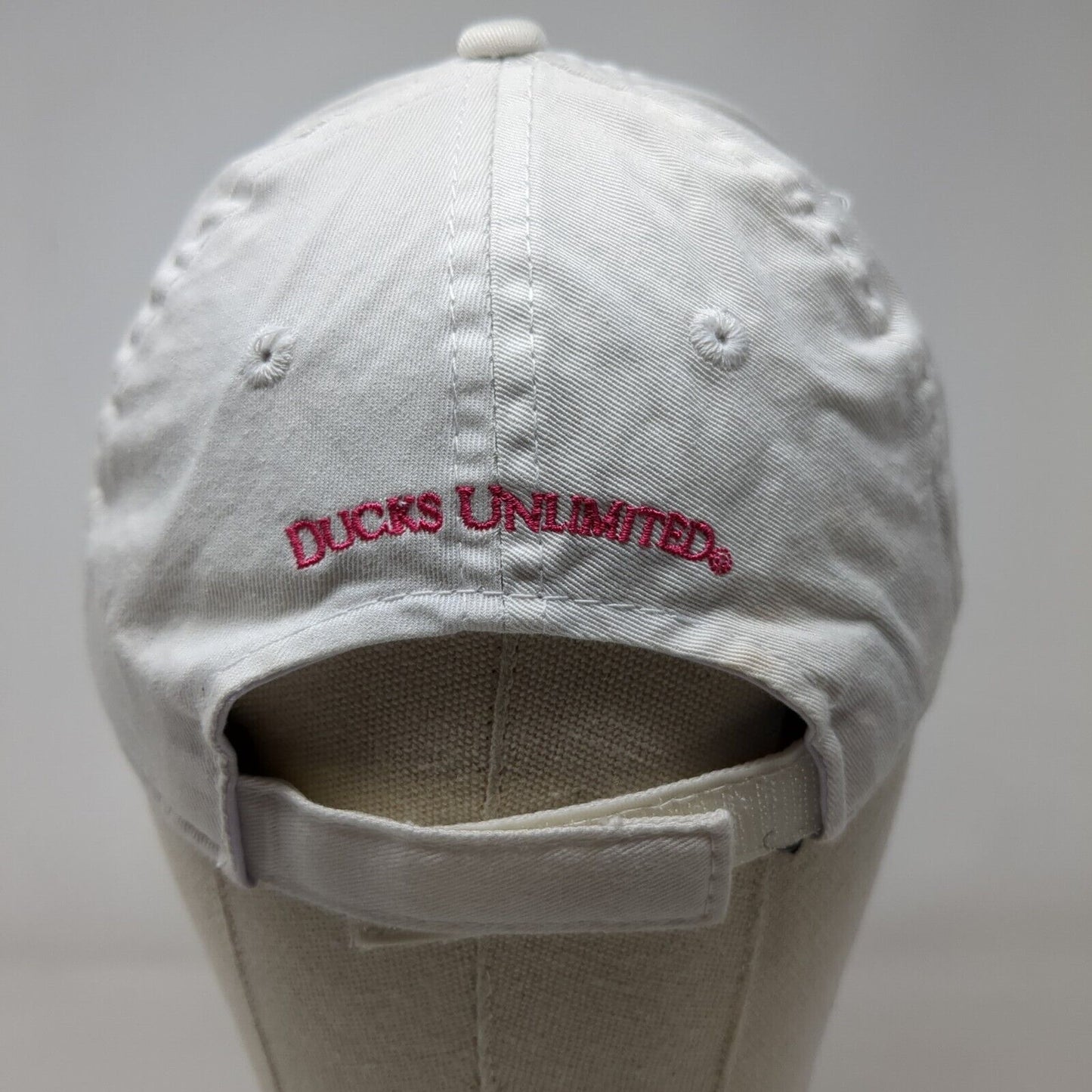 Ducks Unlimited Strapback Hat White One Size Embroidered Outdoor Cap