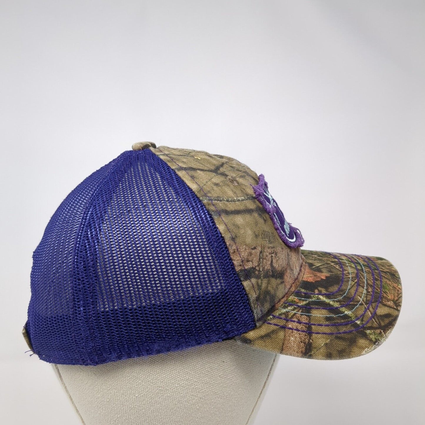 RMEF Women's Strapback Trucker Hat Camo One Size Mesh Back Outdoor Cap