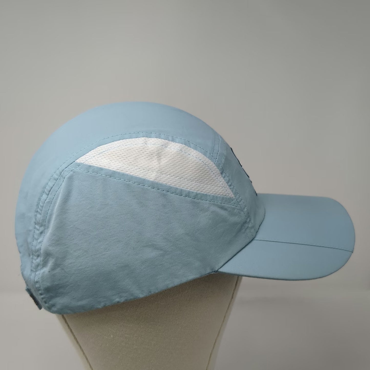 Life is Good 5 Panel Blue Hat One Size Mesh Back Reflective Strap Nylon Daisy