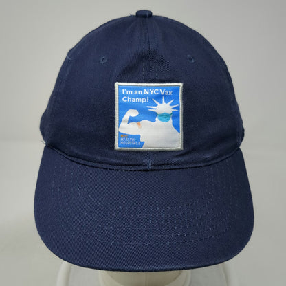 Stronghold PFA Baseball Cap Blue One Size Strapback NYC Health Hospitals Vax Hat