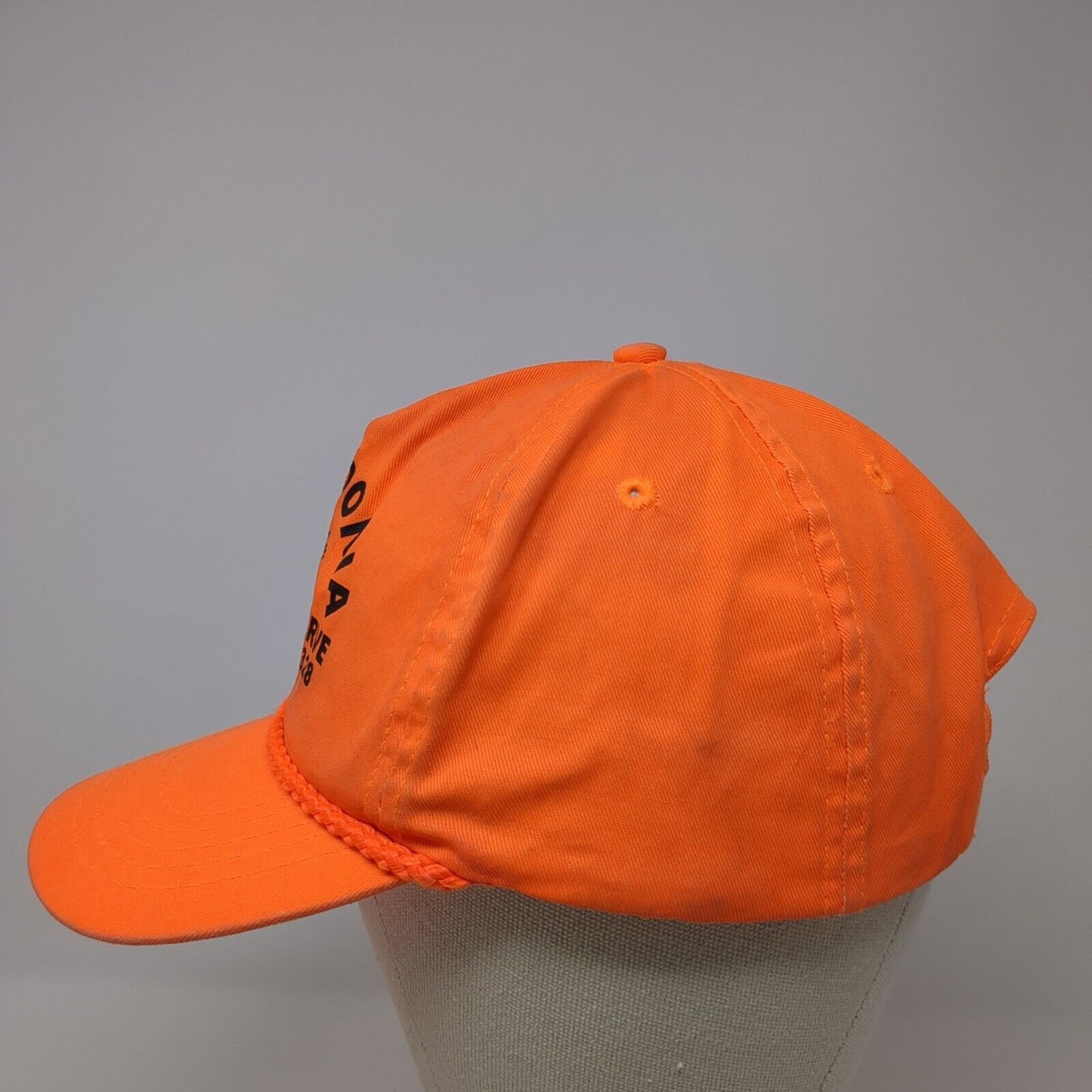 Macedonia Game Preserve Snapback Hat Orange OS Adjustable 6 Panel Rope Cobra