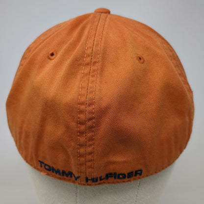 Tommy Hilfiger Baseball Cap Orange M Embroidered Logo Fitted Cotton Twill Hat