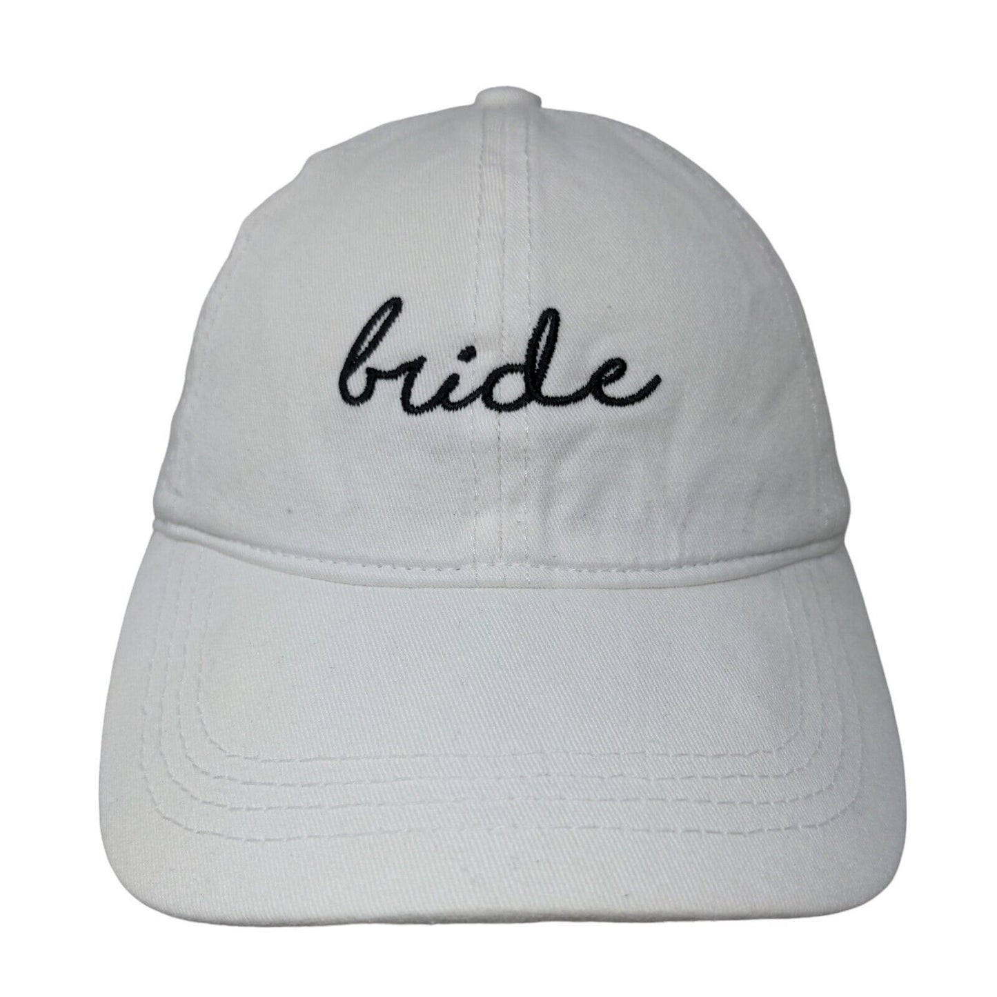 Unbranded Women's Slideback Hat White OSFM Embroidered Bride Logo Cotton