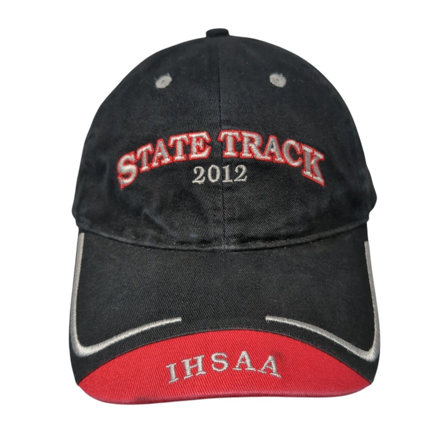 State Track 2012 IHSAA Slideback Hat Black OS Adjustable Embroidered Cotton