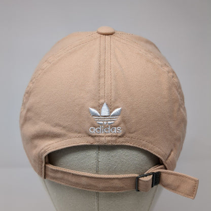 Adidas Slideback Hat Tan OSFA Adjustable Embroidered Trefoil Vented Holes Cotton