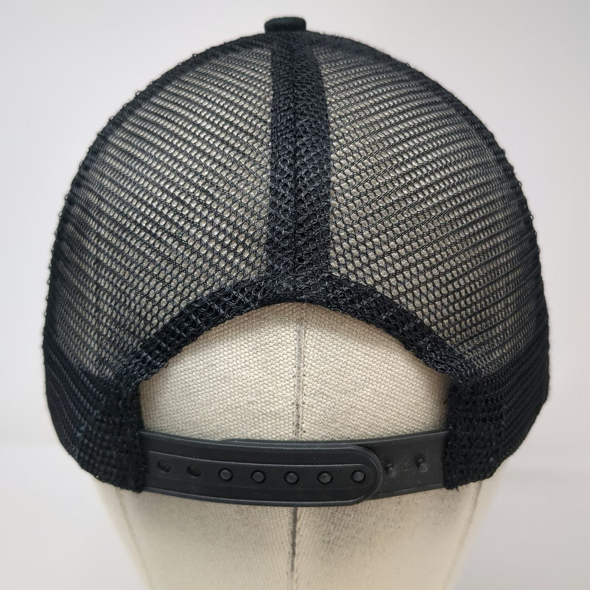 Knoss Performance Trucker Hat Black One Size Snapback 3D Puff Embroidery Mesh