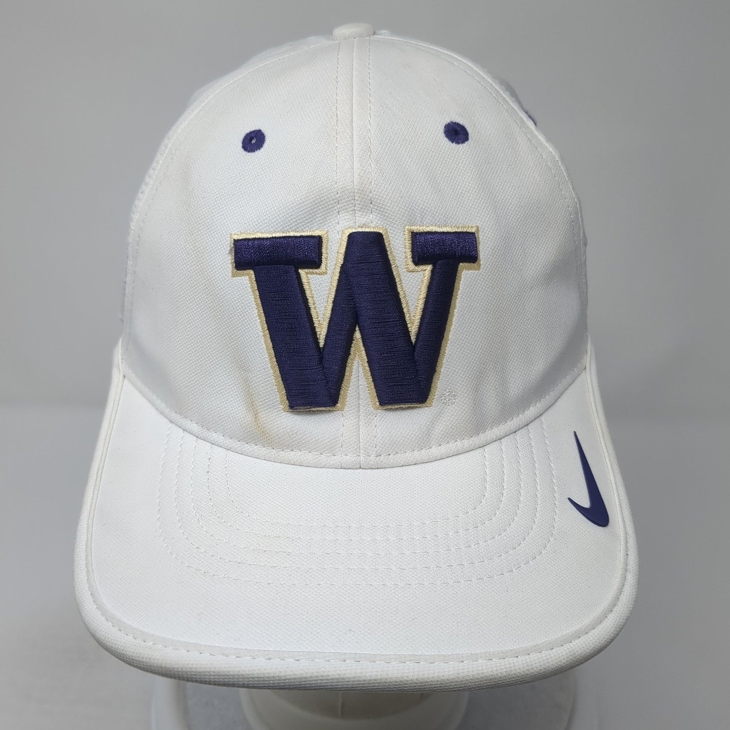 Letter W Strapback Hat White One Size Embroidered Laser Cut Nike Swoosh