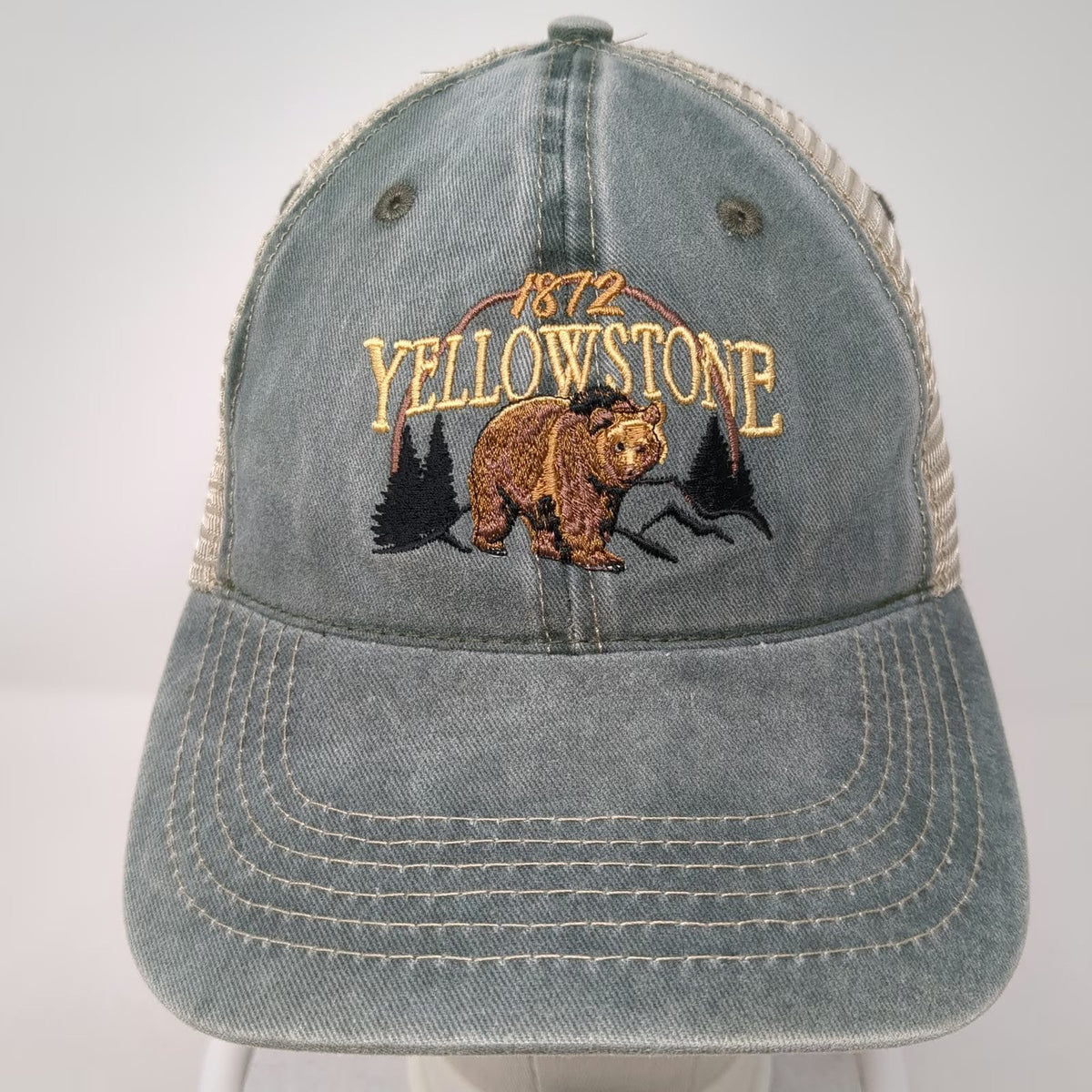 CSI Baseball Cap Green One Size Yellowstone Bear 1872 Mesh Back Strapback Hat