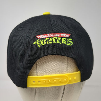 Snapback Black One Size TMNT Pizza Slice Graphic Bite Out Of Brim Flat Bill Hat