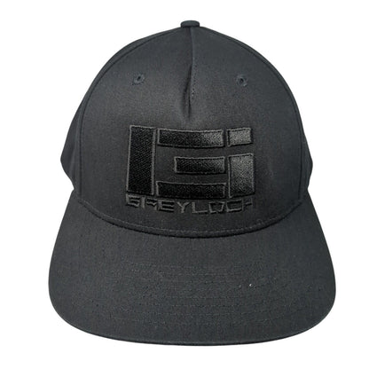 Greyloch Snapback Hat Black One Size Embroidered Solid Richardson