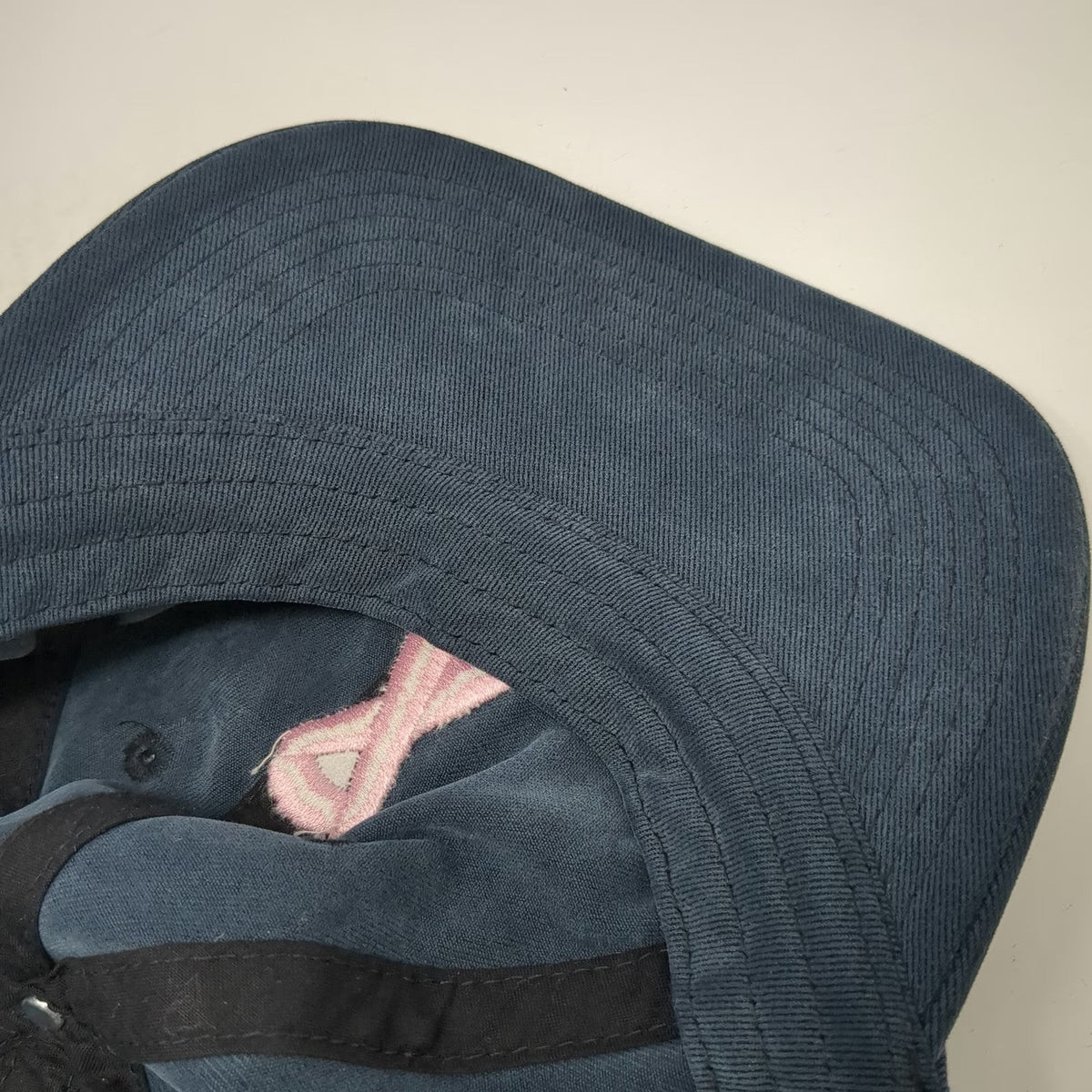 American Cancer Society Baseball Cap Blue One Size Pink Ribbon Slideback Hat