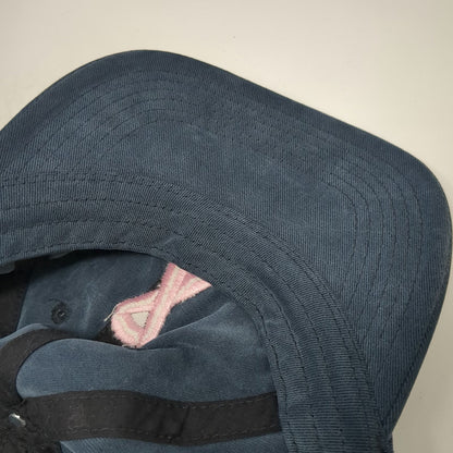 American Cancer Society Baseball Cap Blue One Size Pink Ribbon Slideback Hat