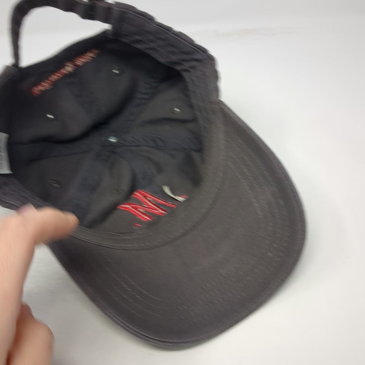 Baseball Cap Gray One Size Muhlenberg College Red Script M Slideback hat