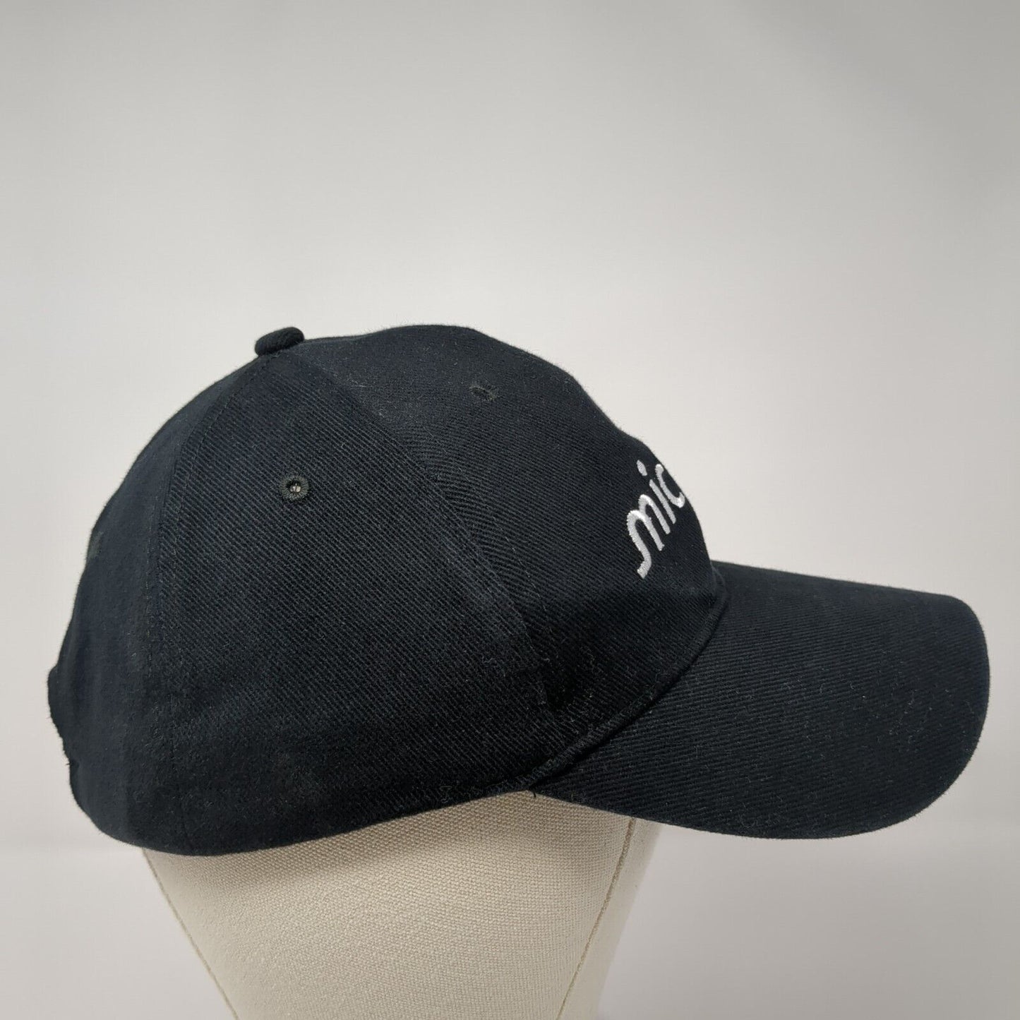 Micron Slideback Hat Black One Size Adjustable Embroidered Vent Holes