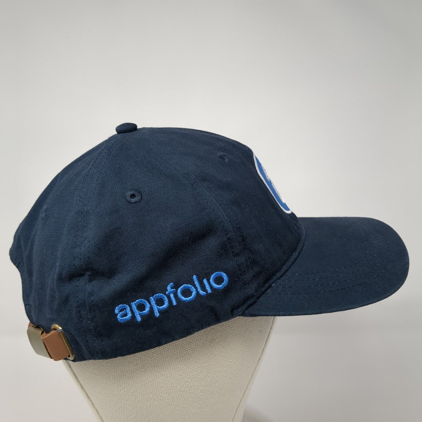 AppFolio Slideback Hat Blue One Size Leather Strap Port Authority