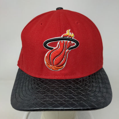 Miami Heat Slideback Hat Red Size M/L Embroidered New Era 9Fifty Hardwood NBA