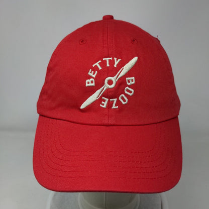 Betty Booze Slideback Hat Red One Size Adjustable Embroidered 6 Panel Cotton
