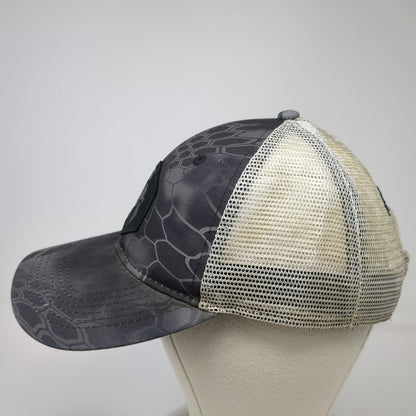 Kryptek Trucker Hat Gray One Size Camo Mesh Back Spartan Helmet Logo Snapback