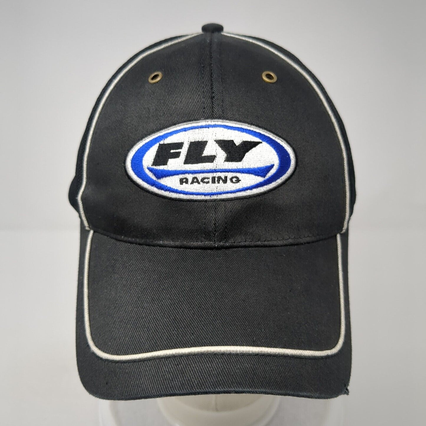 Fly Racing Strapback Hat Black One Size Adjustable Embroidered 6 Panel
