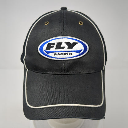 Fly Racing Strapback Hat Black One Size Adjustable Embroidered 6 Panel