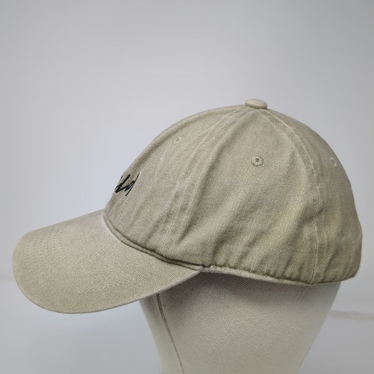 Atticus Baseball Cap Beige One Size Stay Wild Script Embroidered Hat Slideback