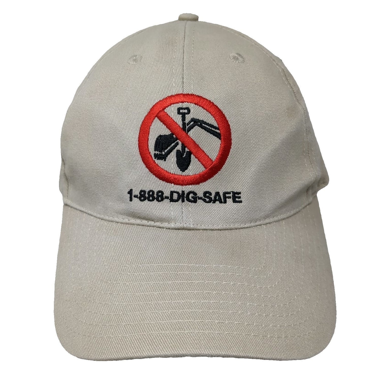 Nissun Baseball Cap Beige One Size 1-888-Dig-Safe Shovel Graphic Strapback Hat