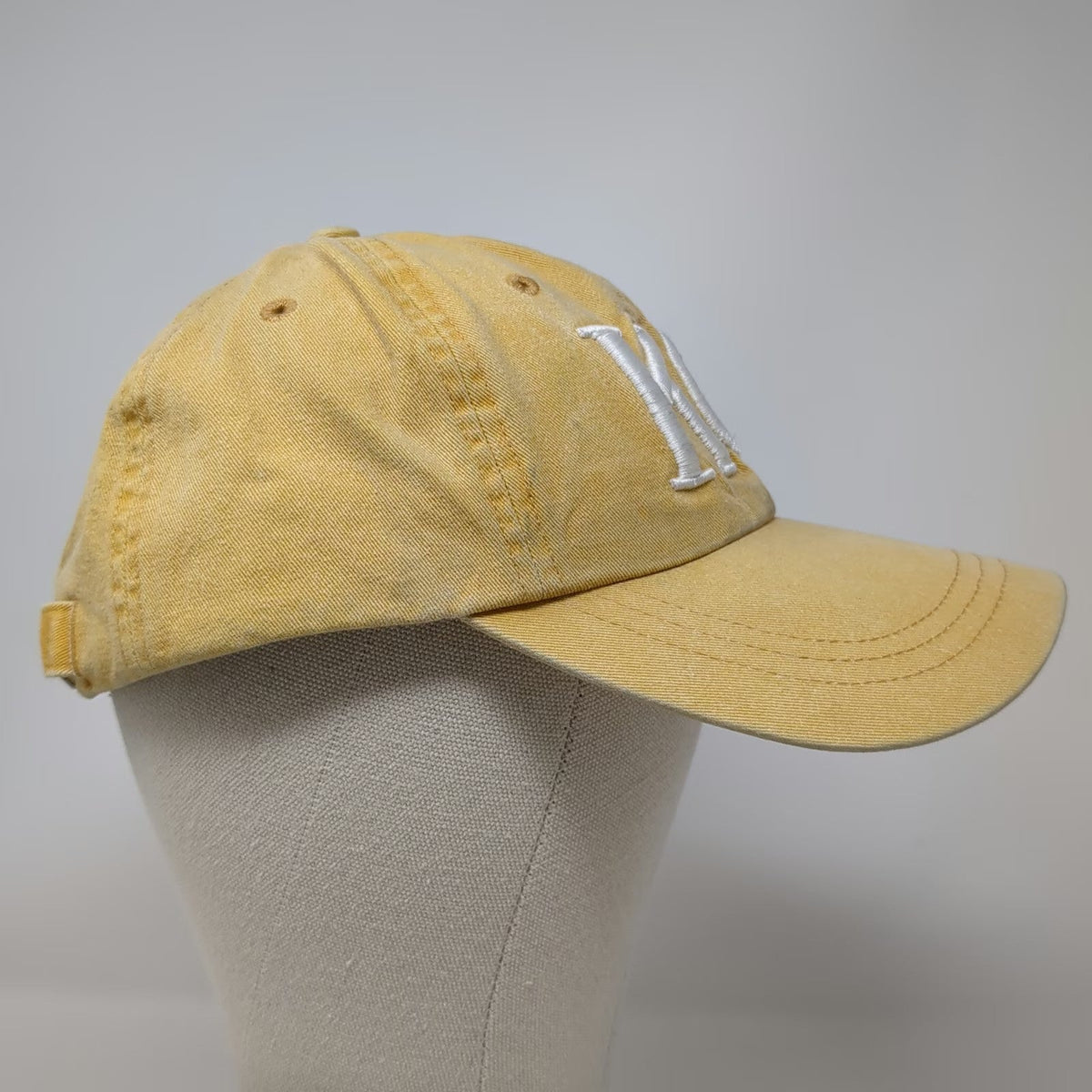 Holloway Baseball Cap Yellow One Size KC Heart Embroidery Cotton Adjustable Hat
