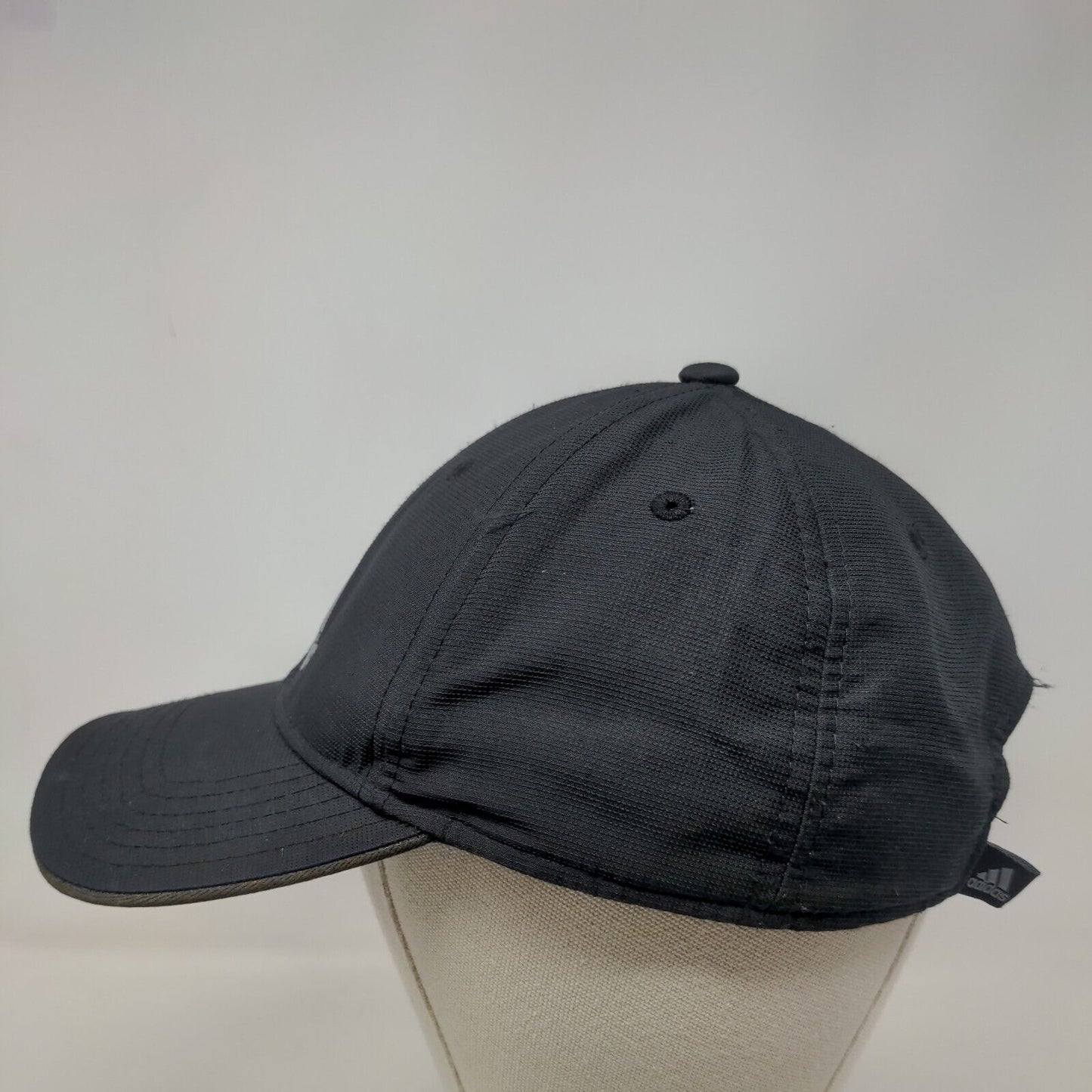 Adidas 3 Stripes Logo Strapback Hat Black One Size Adjustable 6 Panel