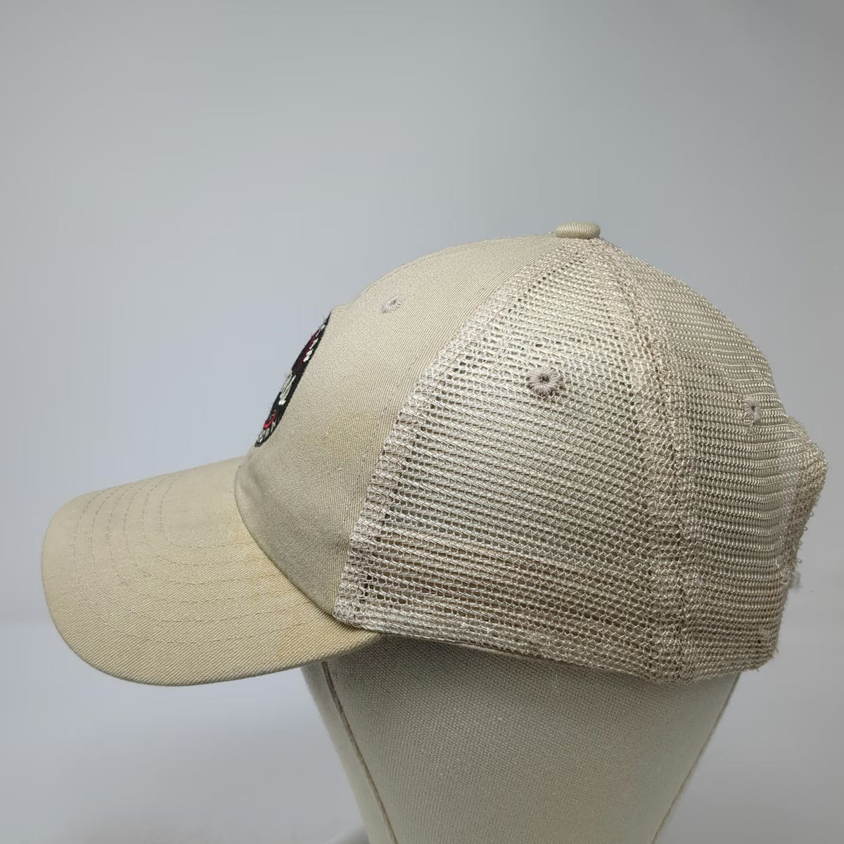 Baseball Cap Beige One Size American Lamb Homegrown USA Map Mesh Back Hat