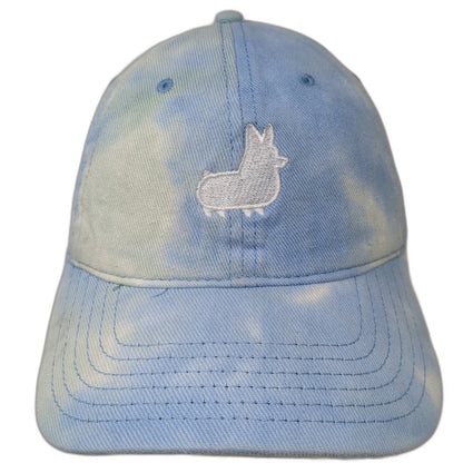 Sportsman Baseball Cap Blue One Size Tie Dye Corgi Dog Embroidered Cotton Hat