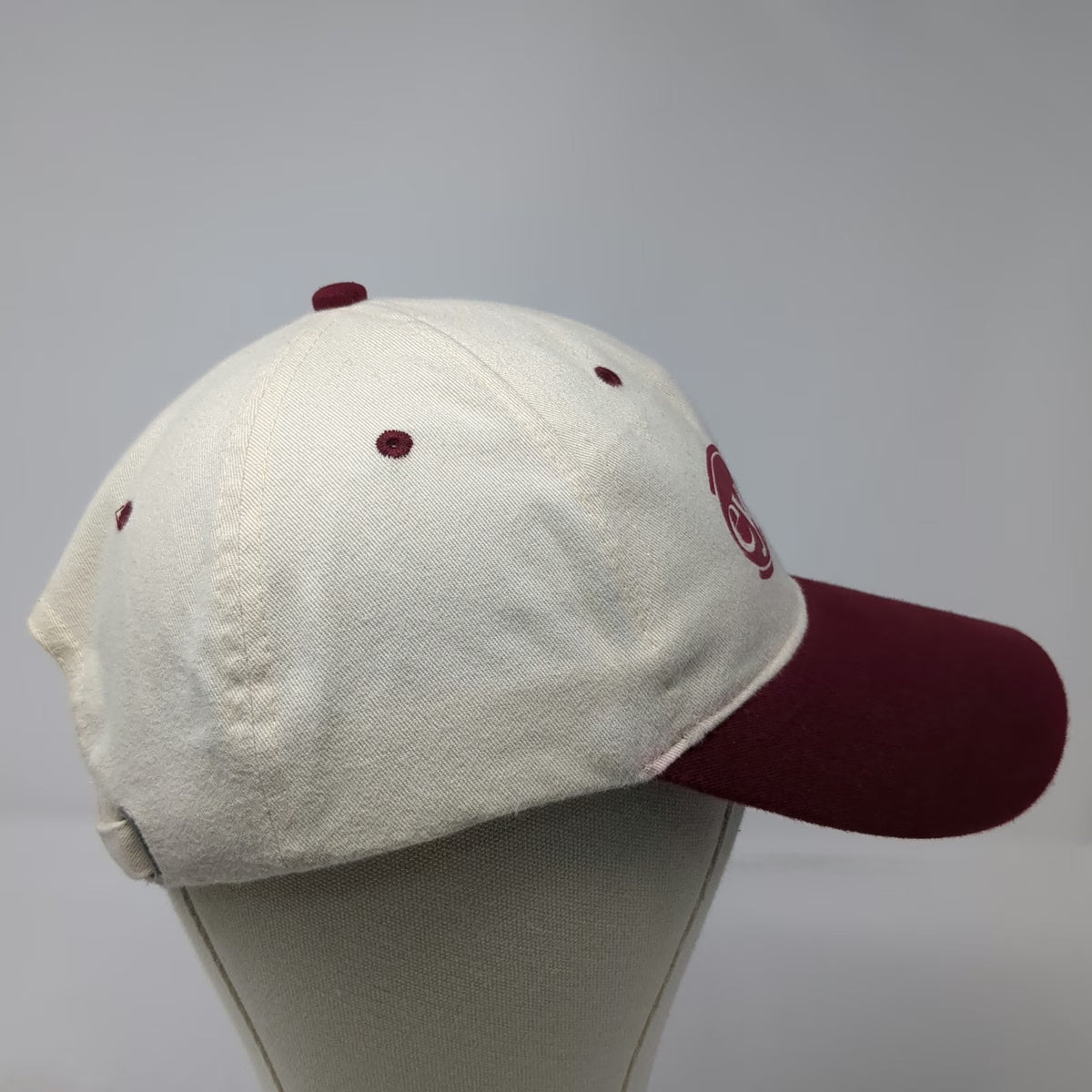 HeadShot Baseball Cap White Red One Size Eyeland Optical Centers Slideback Hat
