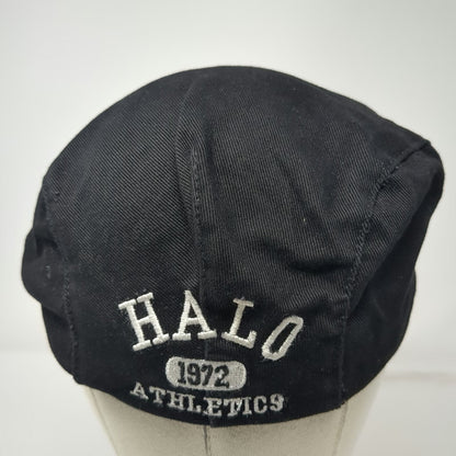 Roots Newsboy Cap Black L Fitted Halo 1972 Athletics Cotton Twill Fabric Hat