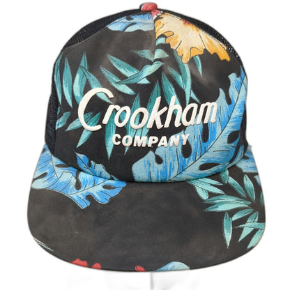 Crookham Company Trucker Hat Black Floral One Size Snapback Mesh Hat
