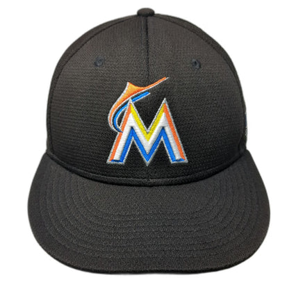 Miami Marlins MLB OC Sports Baseball Cap Black One Size Strapback Logo Mesh Hat