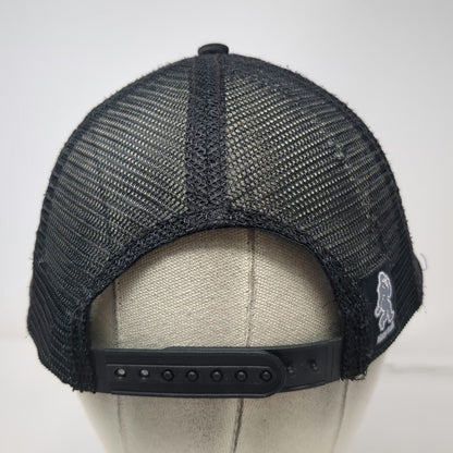 Hippy Trails Trucker Hat Black Blue One Size Bigfoot Sasquatch Colorado Mesh