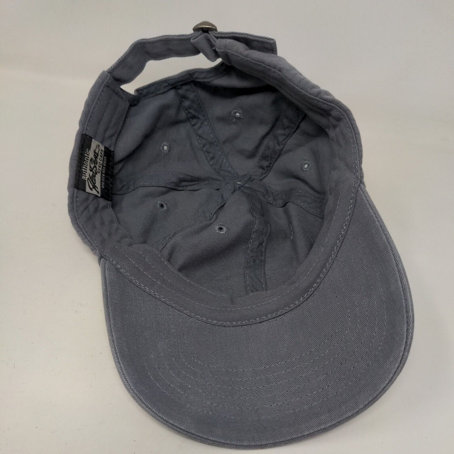 Adulting Slideback Hat Gray OSFM Adjustable Solid 6 Panel Vent Holes