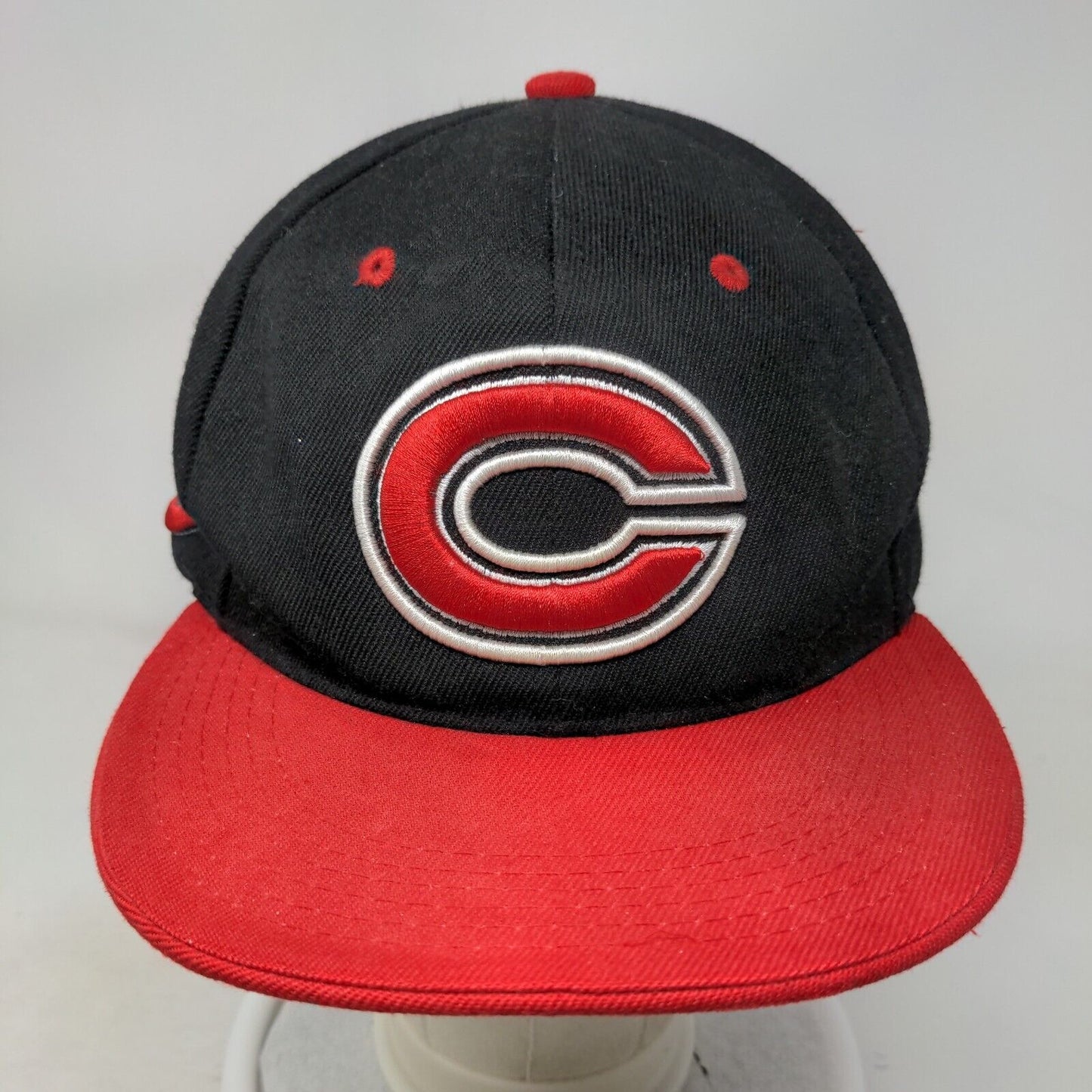 Cincinnati Reds Snapback Hat Black Red MLB Embroidered Big Logo Spell Out MLB