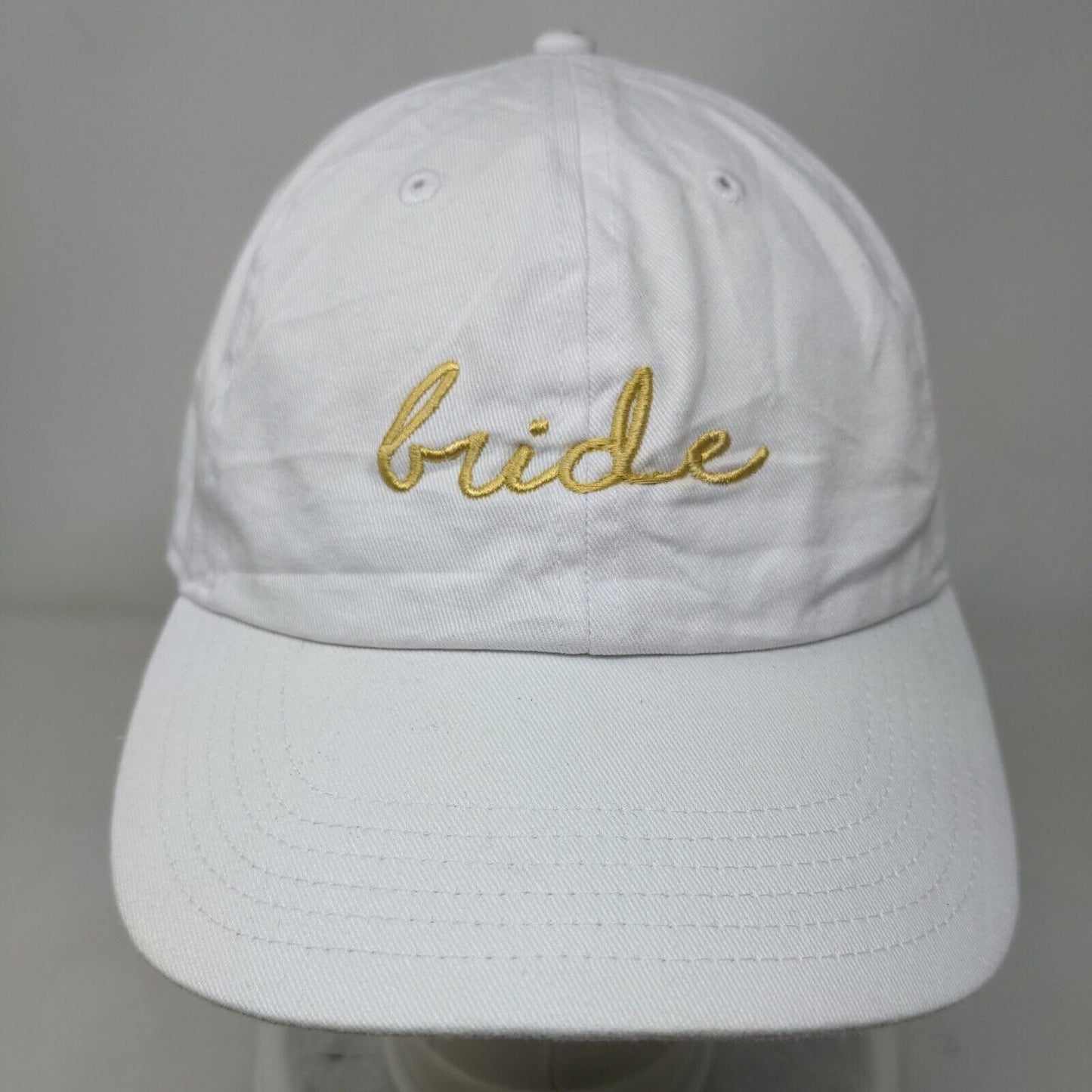 Bride Slideback Hat White OSFA Adjustable Embroidered Vented Holes Newhattan