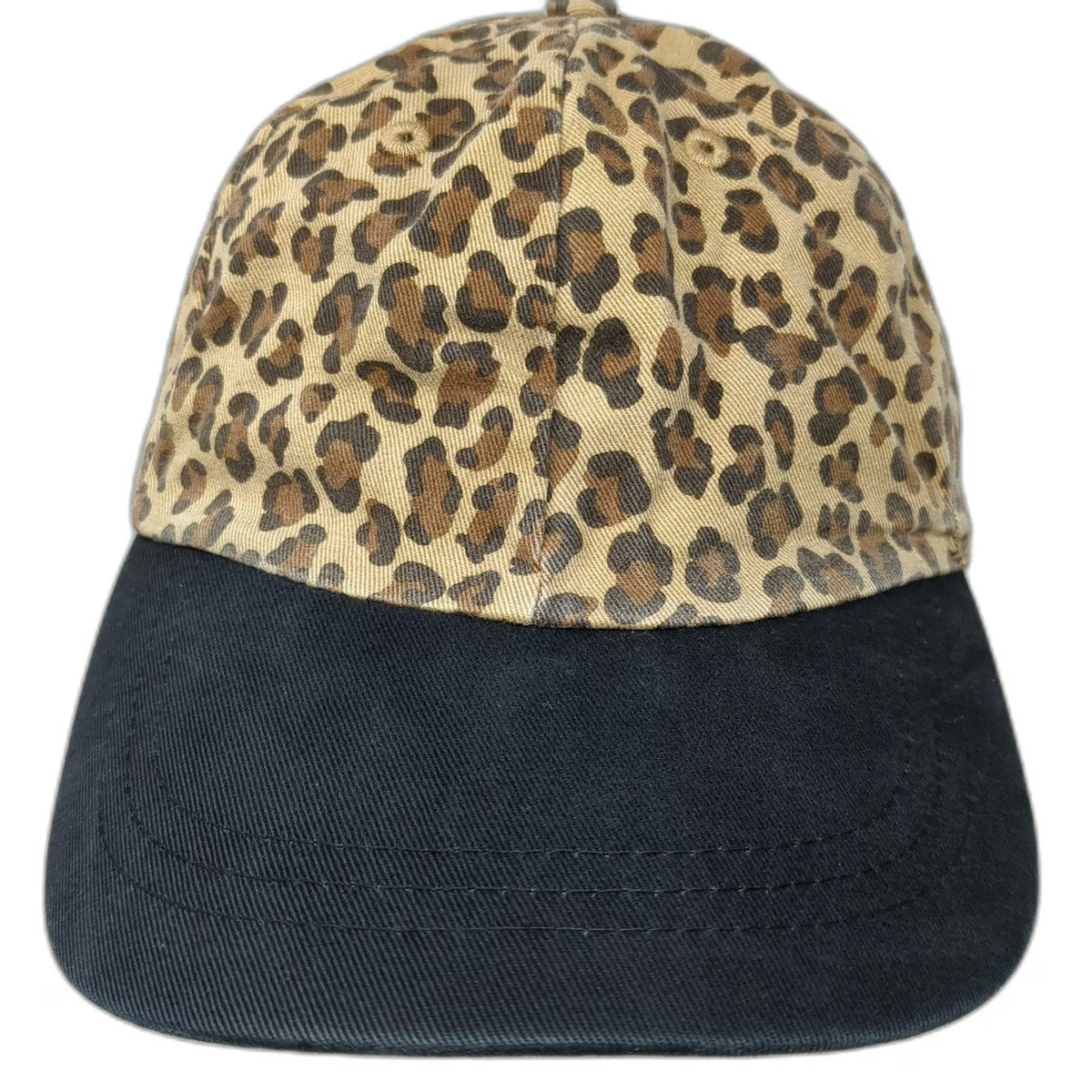 Baseball Cap Beige Black One Size Leopard Print Animal Pattern Hat Slideback