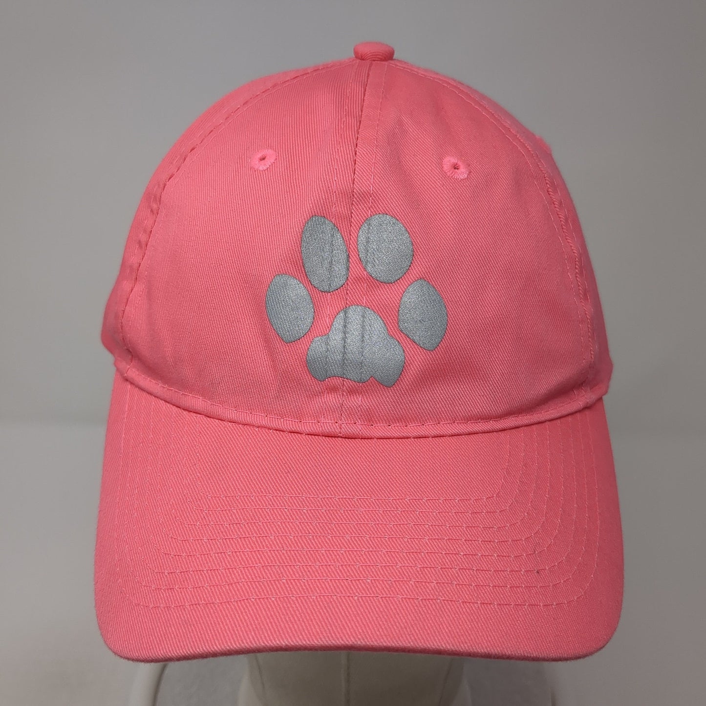 Paw Print Strapback Baseball Cap Pink One Size Adjustable 6 Panel Jen's Idea