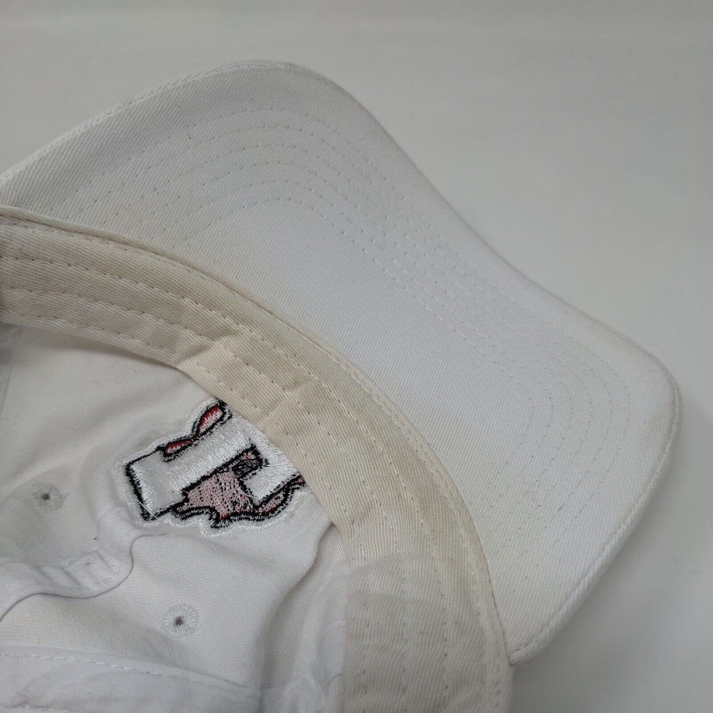 NewHattan Men's Slideback Hat White OSFA Embroidered L Rose Logo Cotton