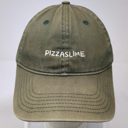 Pizzaslime Baseball Cap Green One Size Embroidered Logo Adjustable Slideback Hat