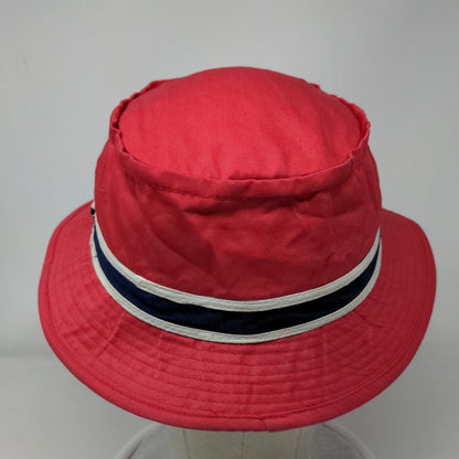 Paris Bucket Hat Red Small Striped Vent Holes Lined Outdoor Cotton