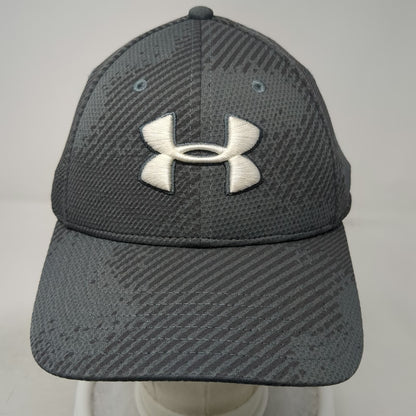 Under Armour Baseball Cap Gray L Stretch Fit Embroidered Tonal Pattern Hat