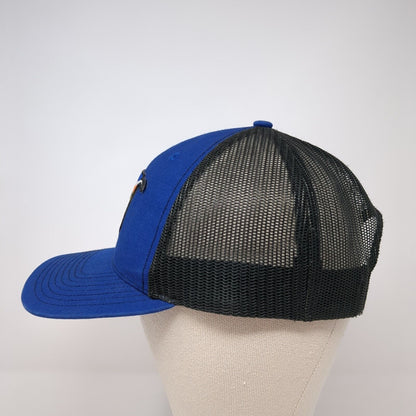 Rock & Roll Denim Patch Snapback Trucker Hat Blue One Size Mesh Back