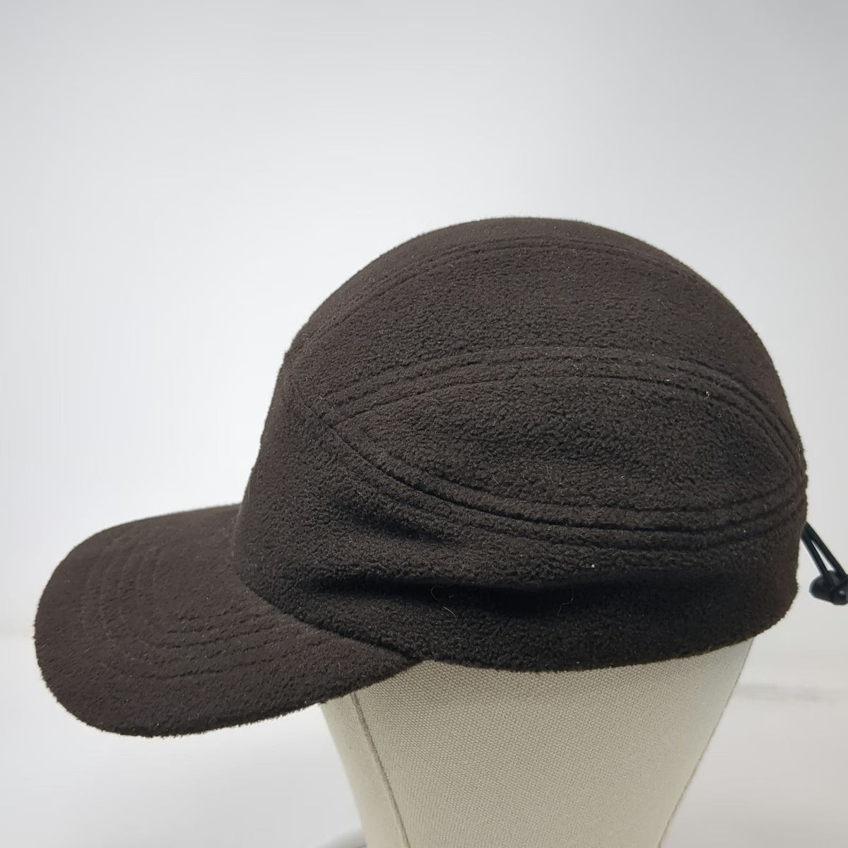 Stussy Baseball Cap Brown One Size Fleece 5 Panel Embroidered Logo Toggle Hat