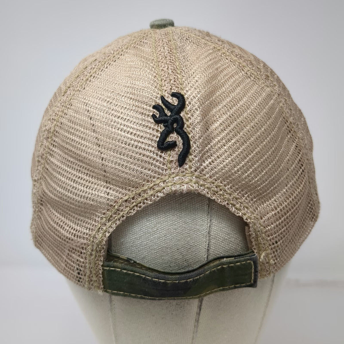 Browning Baseball Cap Green Camo One Size Mesh Back Buckmark Logo Strapback Hat