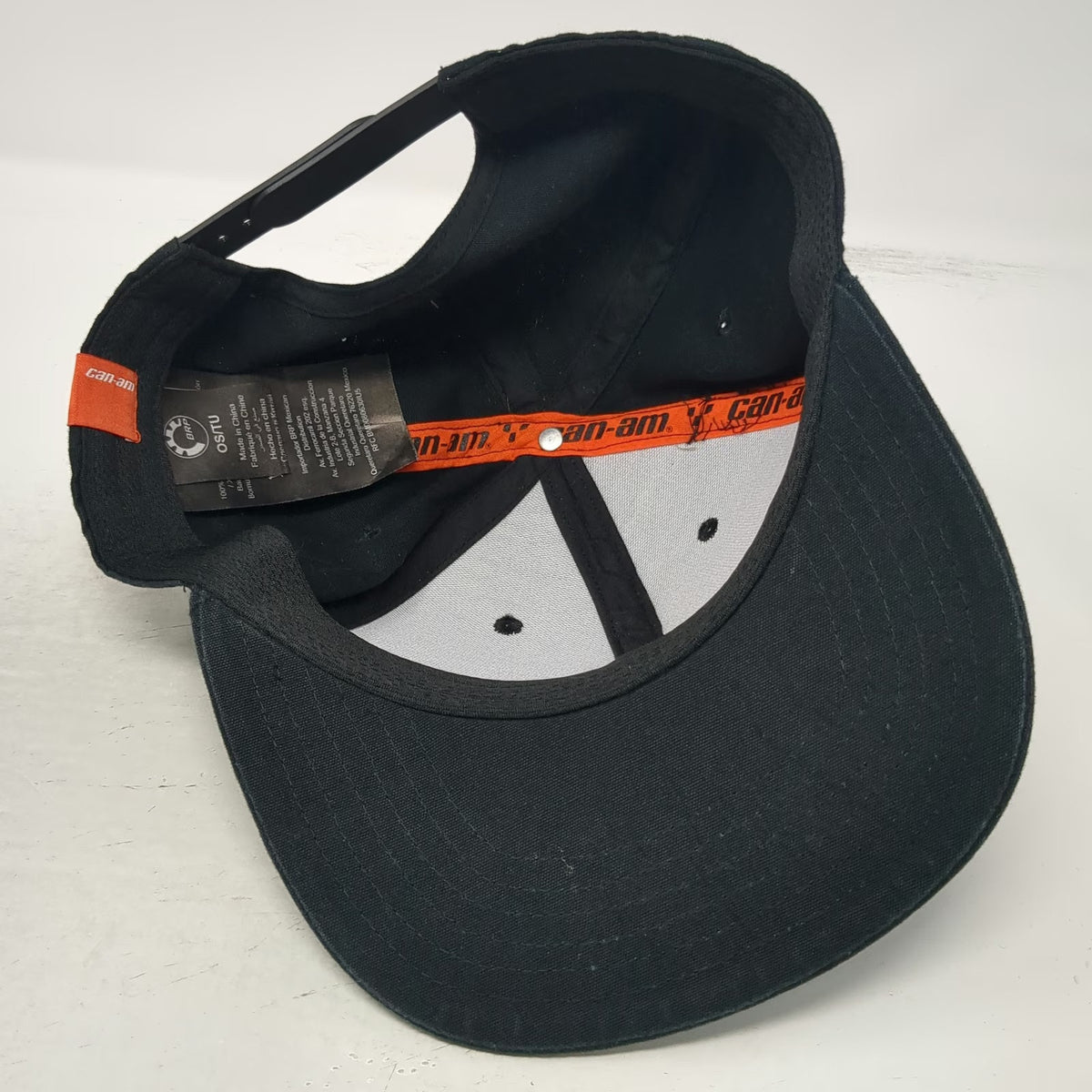 Can-Am Snapback Black One Size Rubber Patch Flat Brim BRP Off-Road ATV Hat